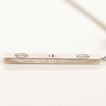 Cartier 18K White Gold Diamond Lariat Slide Pendant Necklace 4 of 5
