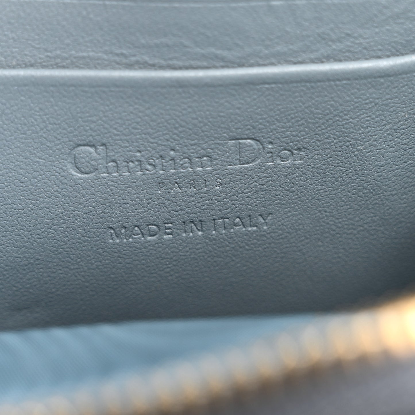 Lambskin Cannage Lady Dior Phone Holder Cloud Blue