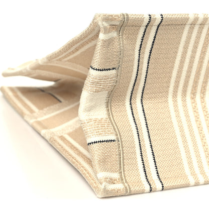 Christian Dior Canvas Embroidered Large Stripes Book Tote Beige 8 of 9