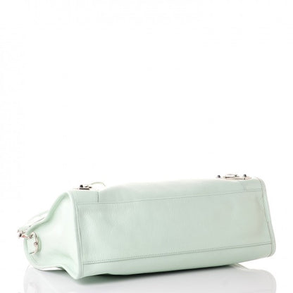 Balenciaga Chevre Silver Metallic Edge Hardware City Vert Anis 4 of 7