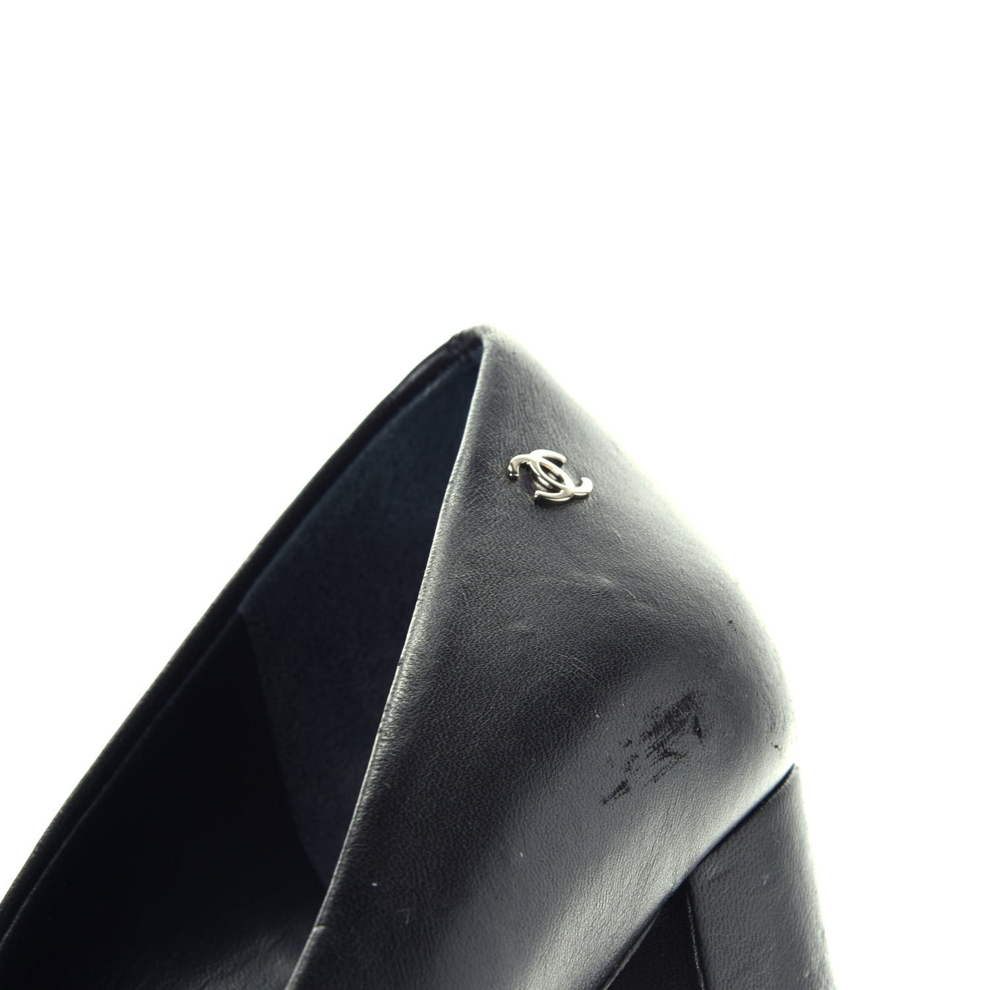 Lambskin Pearl Camellia Cap Toe Pumps 39 Black