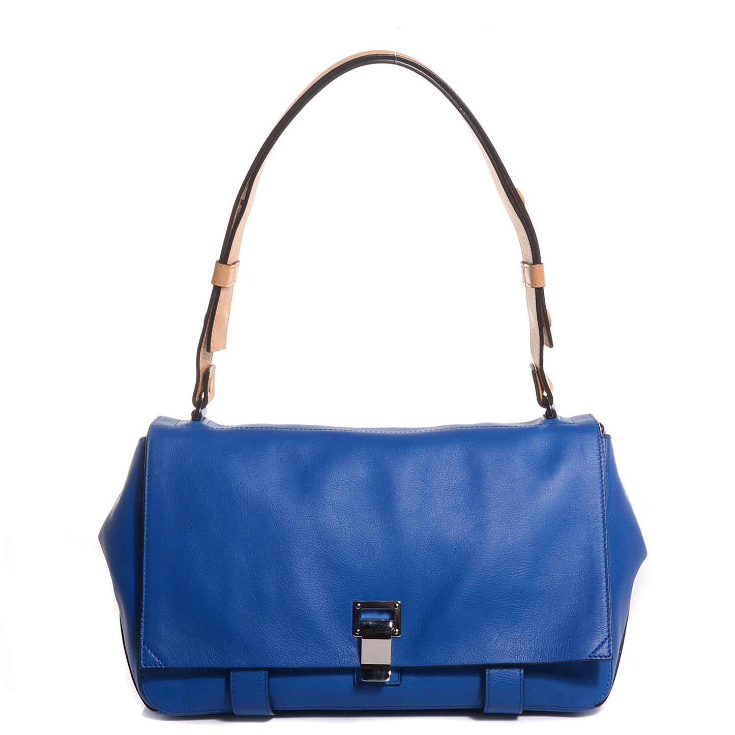 Leather Double Sided PS Courier Bag Blue Honey