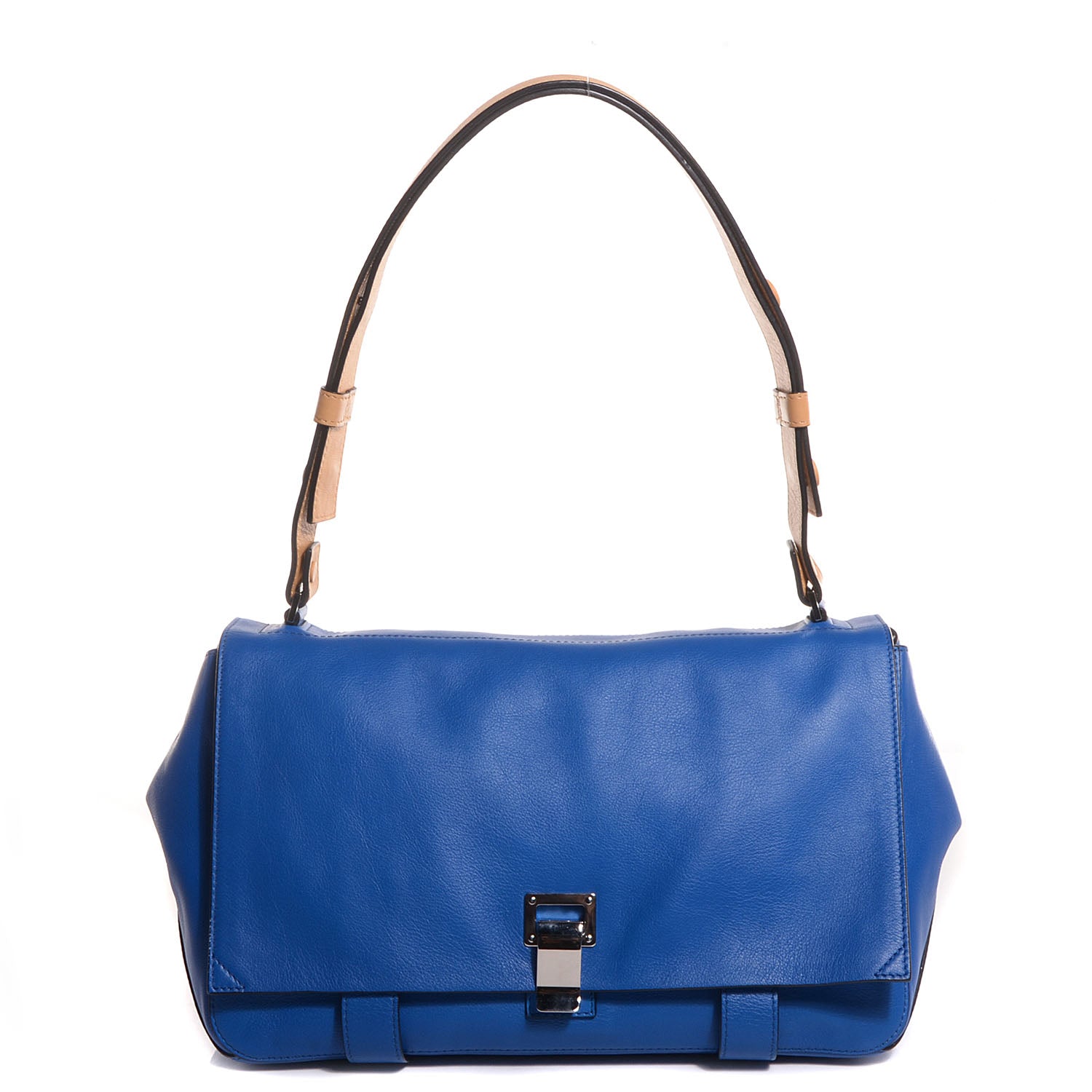 Proenza Schouler Leather Double Sided PS Courier Bag Blue Honey 1 of 8