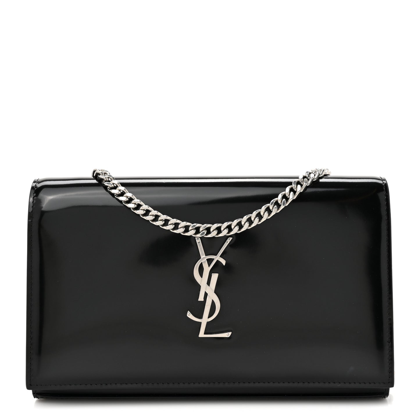 Glazed Calfskin Cassandre Wallet On Chain WOC Black