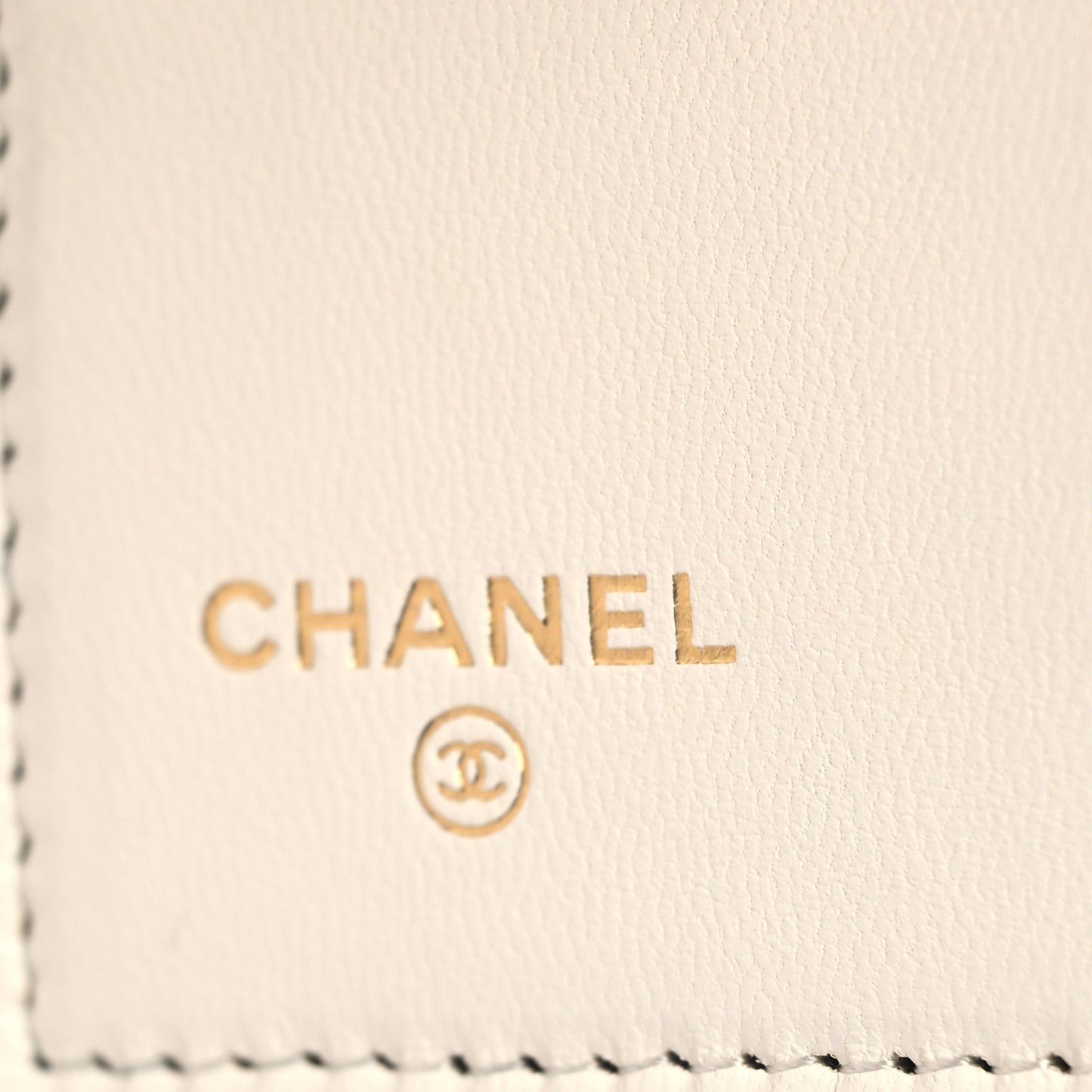 Lambskin Quilted Book Card Holder on Chain Black
