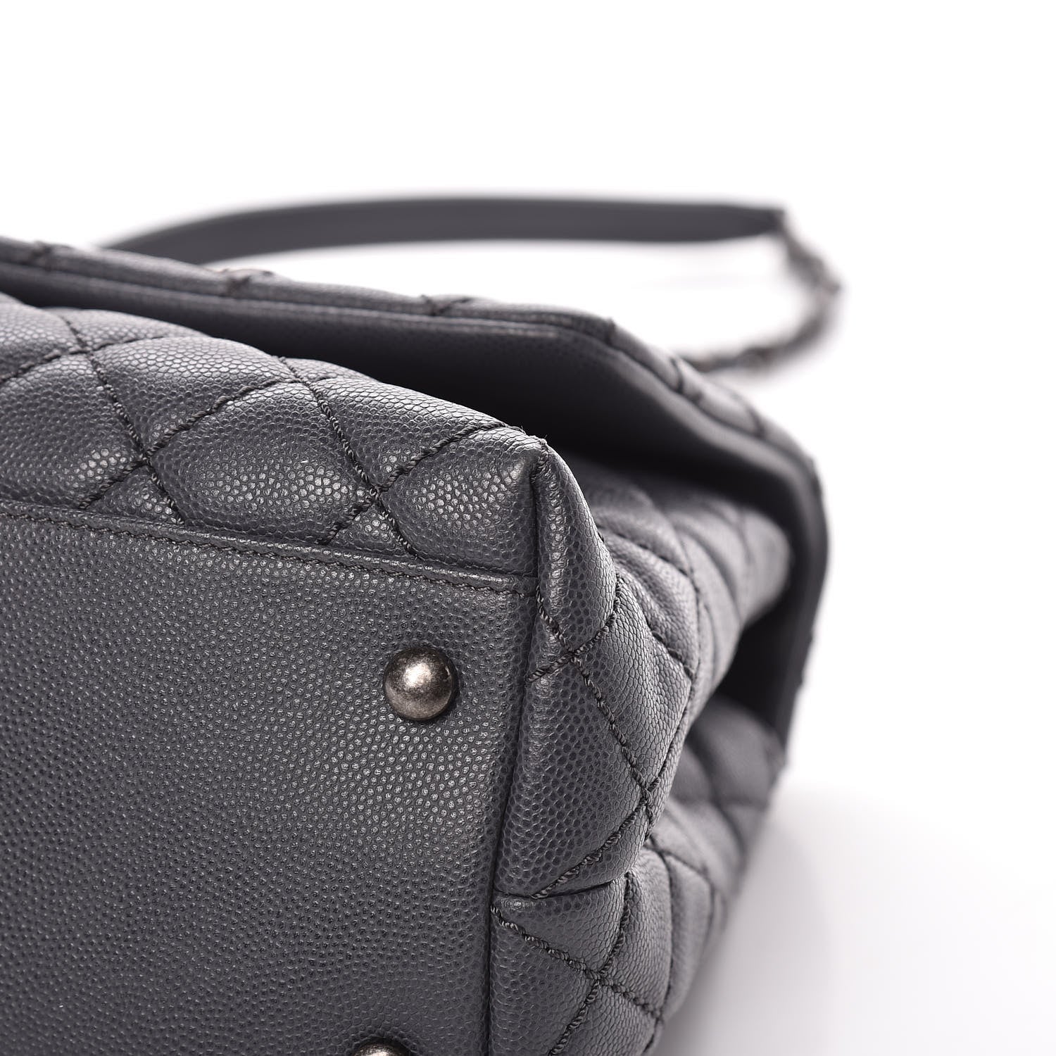 Chanel Caviar Quilted Small Coco Handle Flap Gray 16 of 18