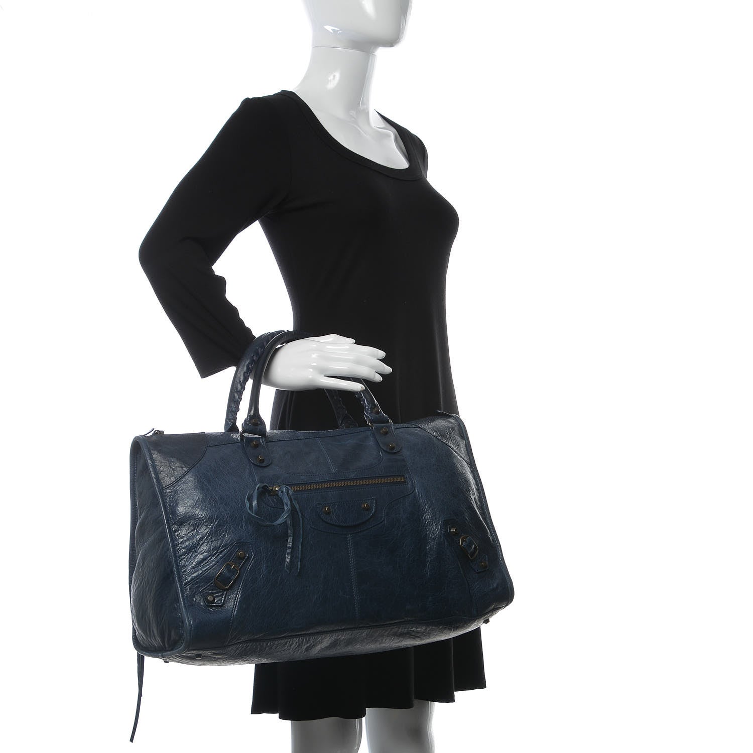 Balenciaga Agneau Classic Hardware Work Bleu Roi 2 of 7
