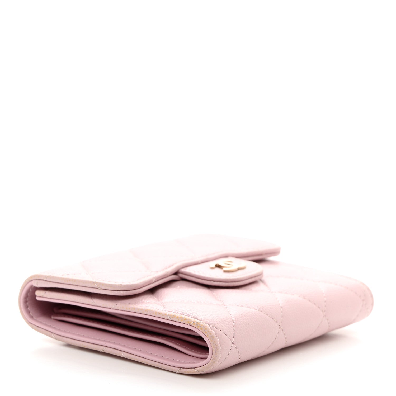 Chanel Caviar Quilted Compact Flap Wallet Light Pink 4 of 8
