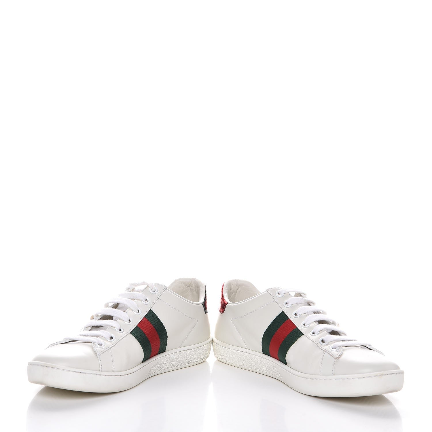 Gucci Calfskin Web Pearl Studded Ace Sneakers 37 White 5 of 11
