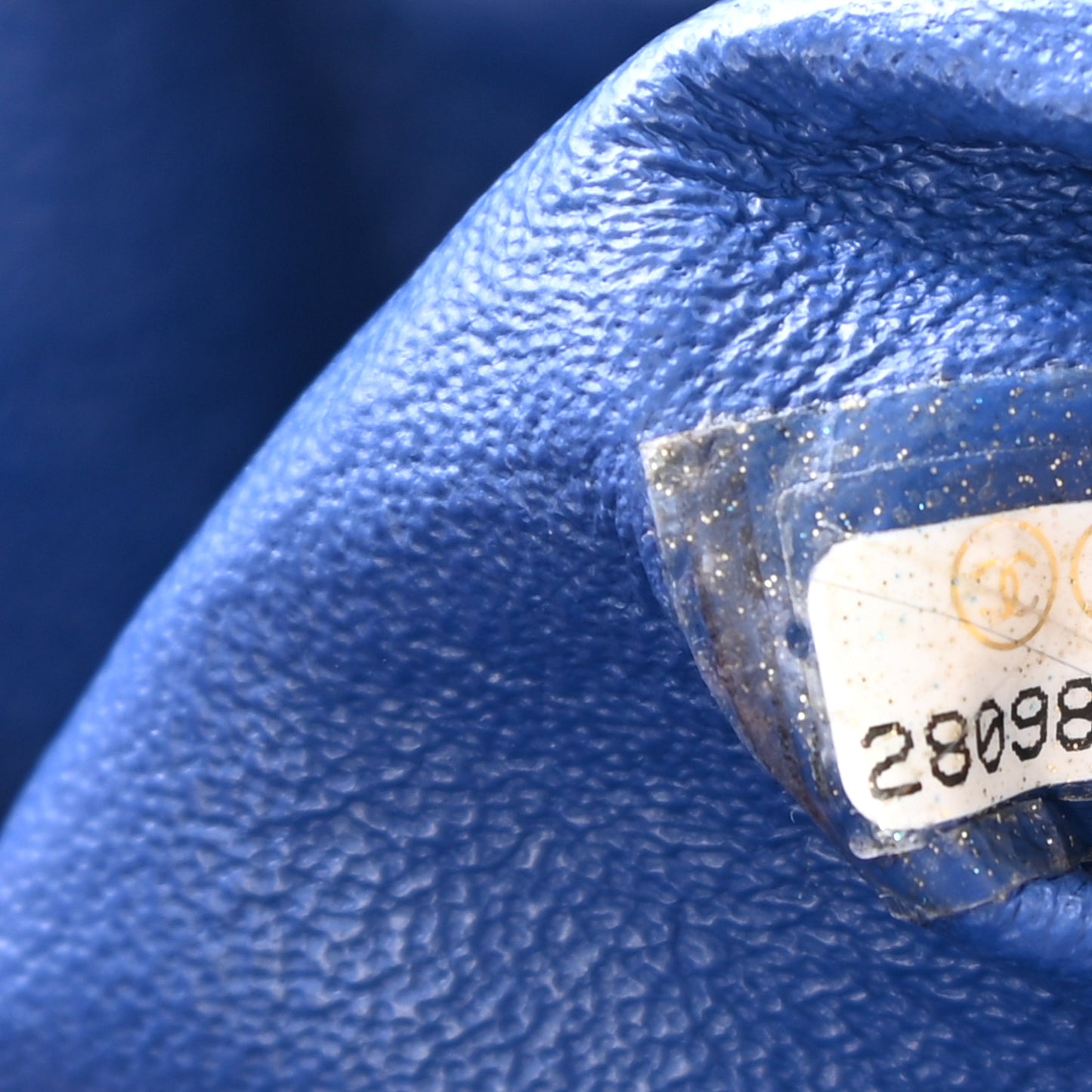 Metallic Calfskin Quilted Large CC Chic Flap Blue