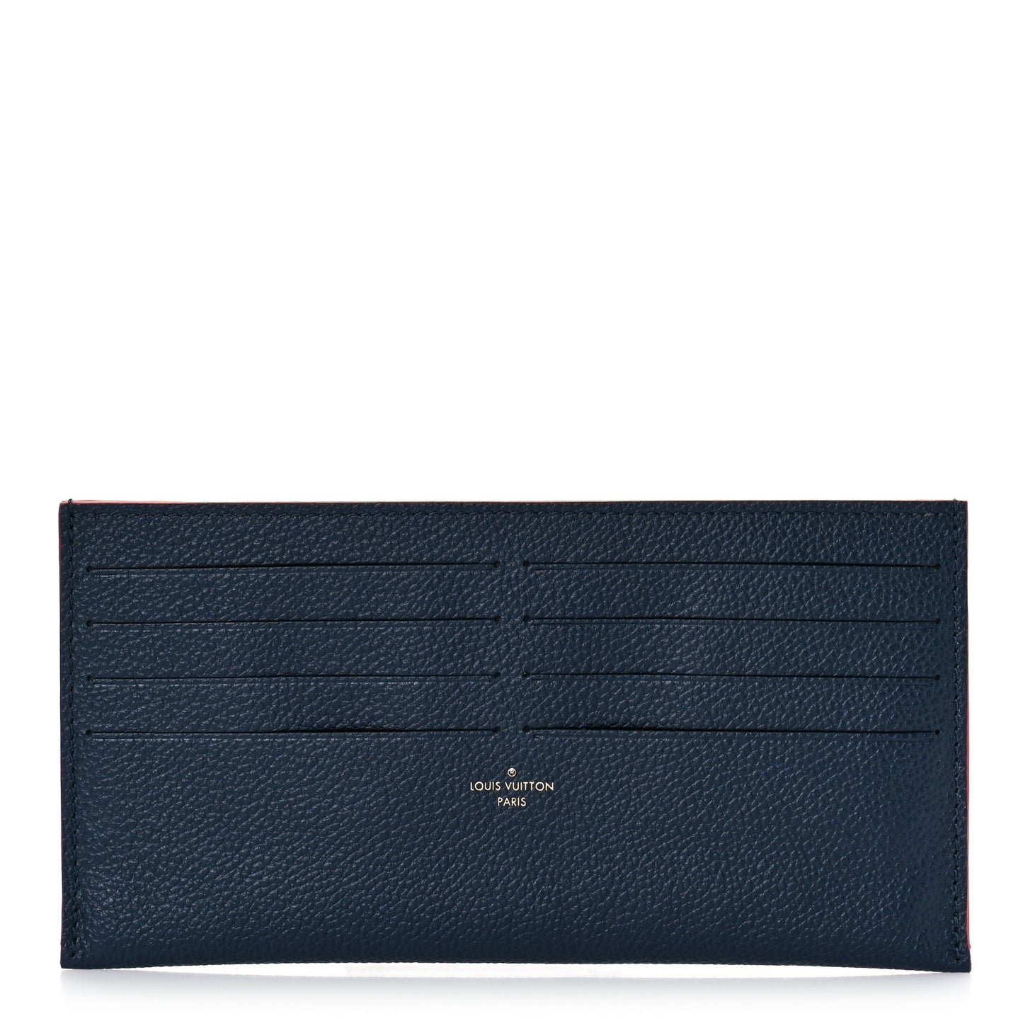 Calfskin Felicie Chain Wallet Card Holder Insert Marine Rouge