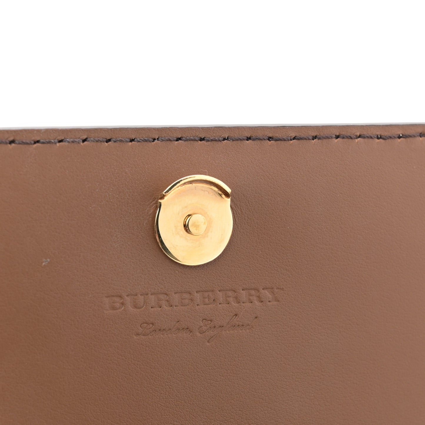 Grained Calfskin House Check Tartan Mix Hampshire Wallet On Chain Tan