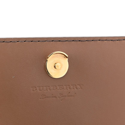 Burberry Grained Calfskin House Check Tartan Mix Hampshire Wallet On Chain Tan 6 of 12