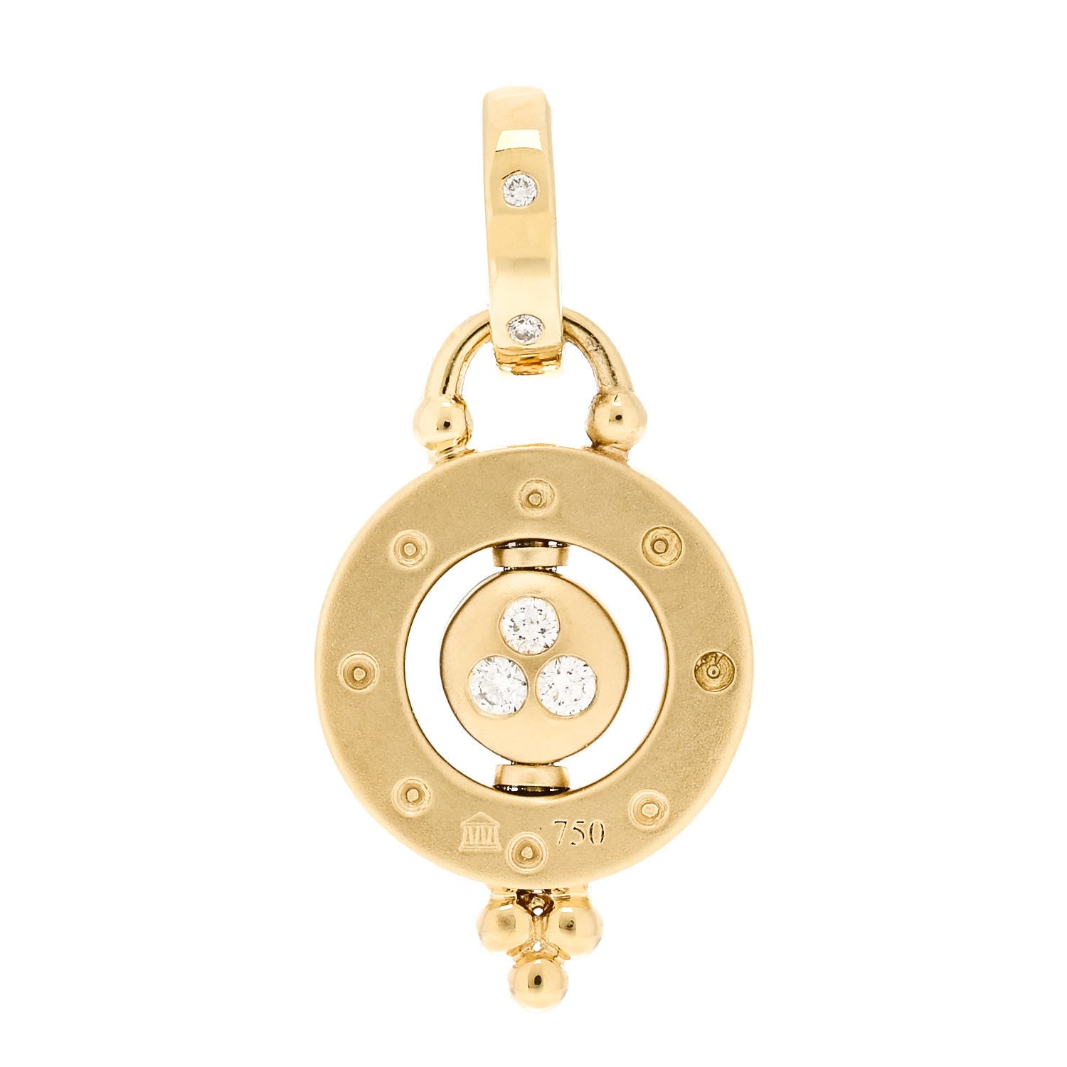 Temple St. Clair 18K Yellow Gold Diamond Blue Moonstone Mini Celestial Orbit Pendant 3 of 4