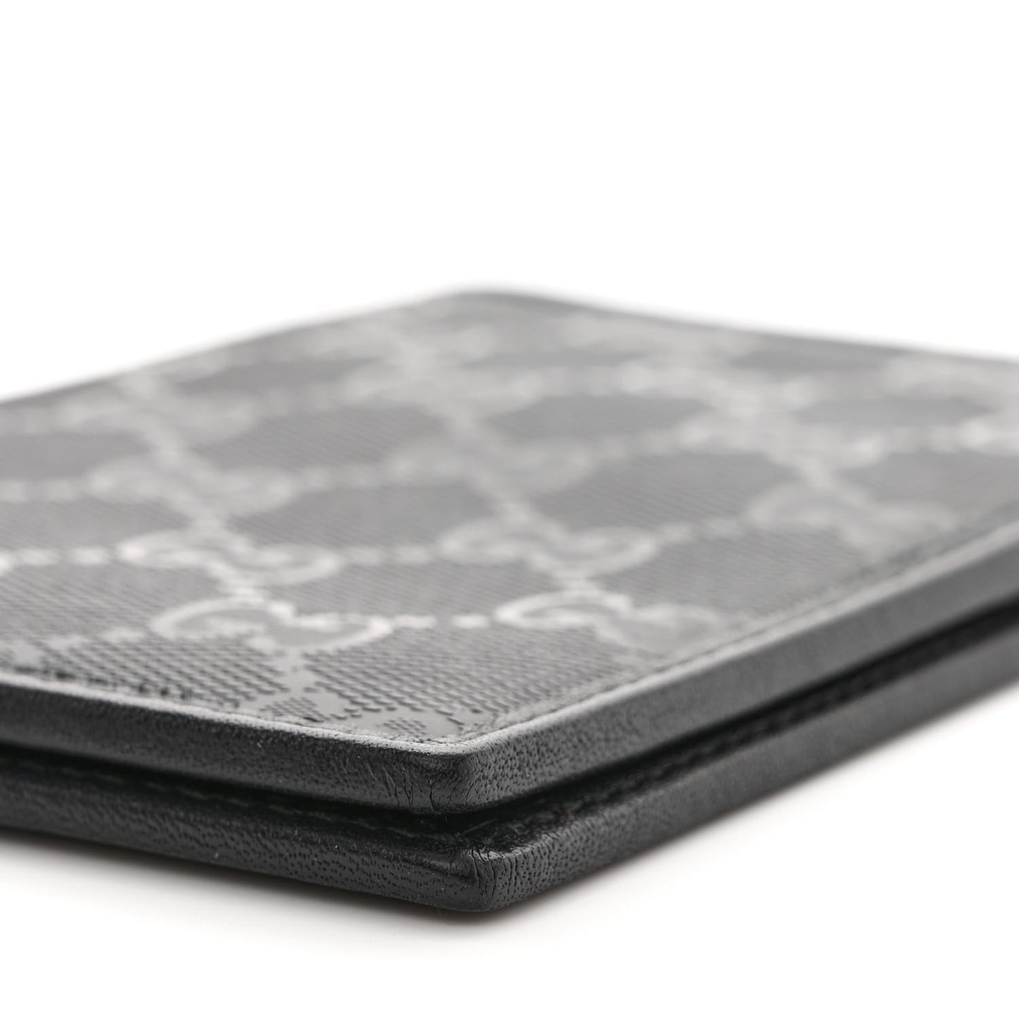 GG Crystal Monogram Passport Holder Black
