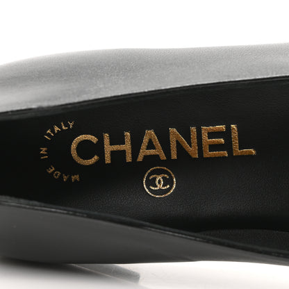 Chanel Goatskin CC Ballet Flats 38 Black 8 of 10