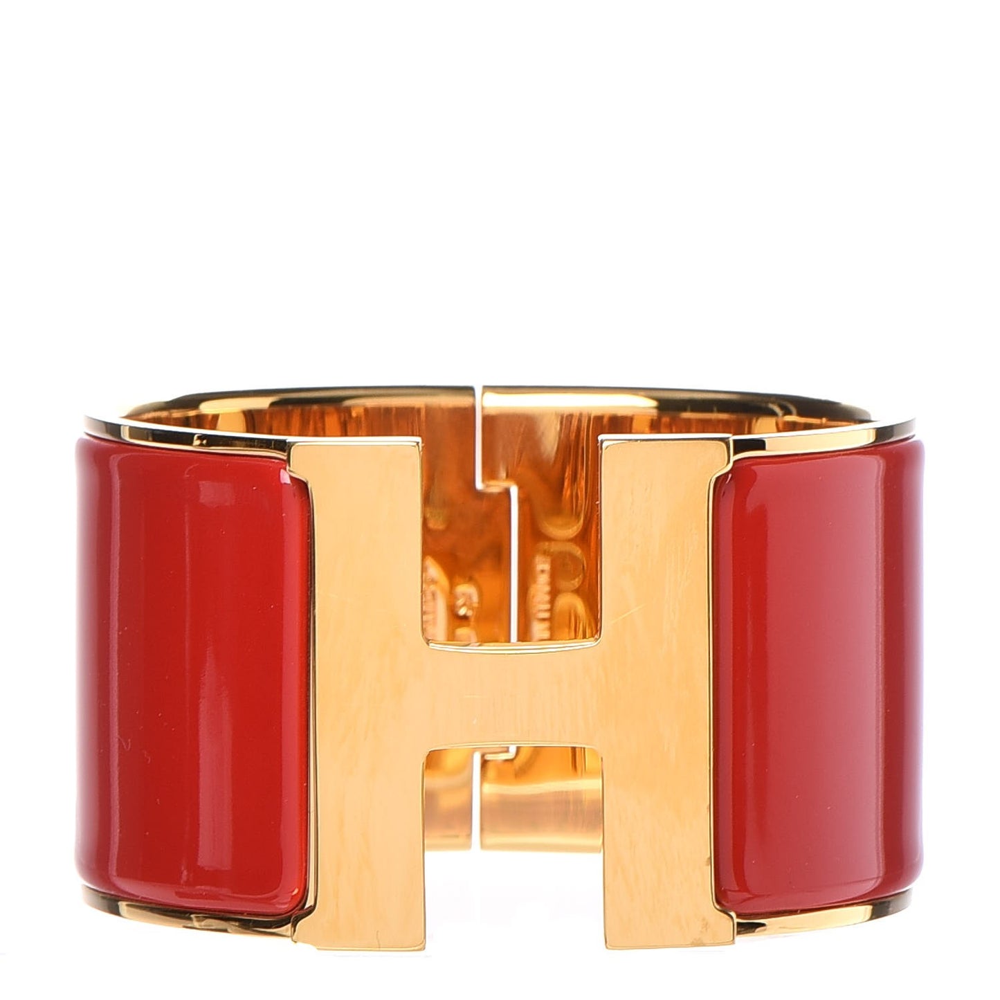 Enamel Extra Wide Clic Clac H Bracelet GM Red