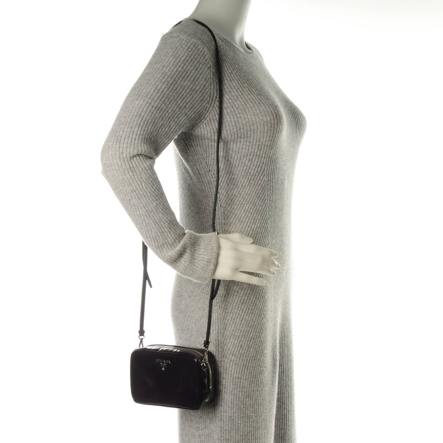 Spazzolato Mini Camera Crossbody Bag Viola