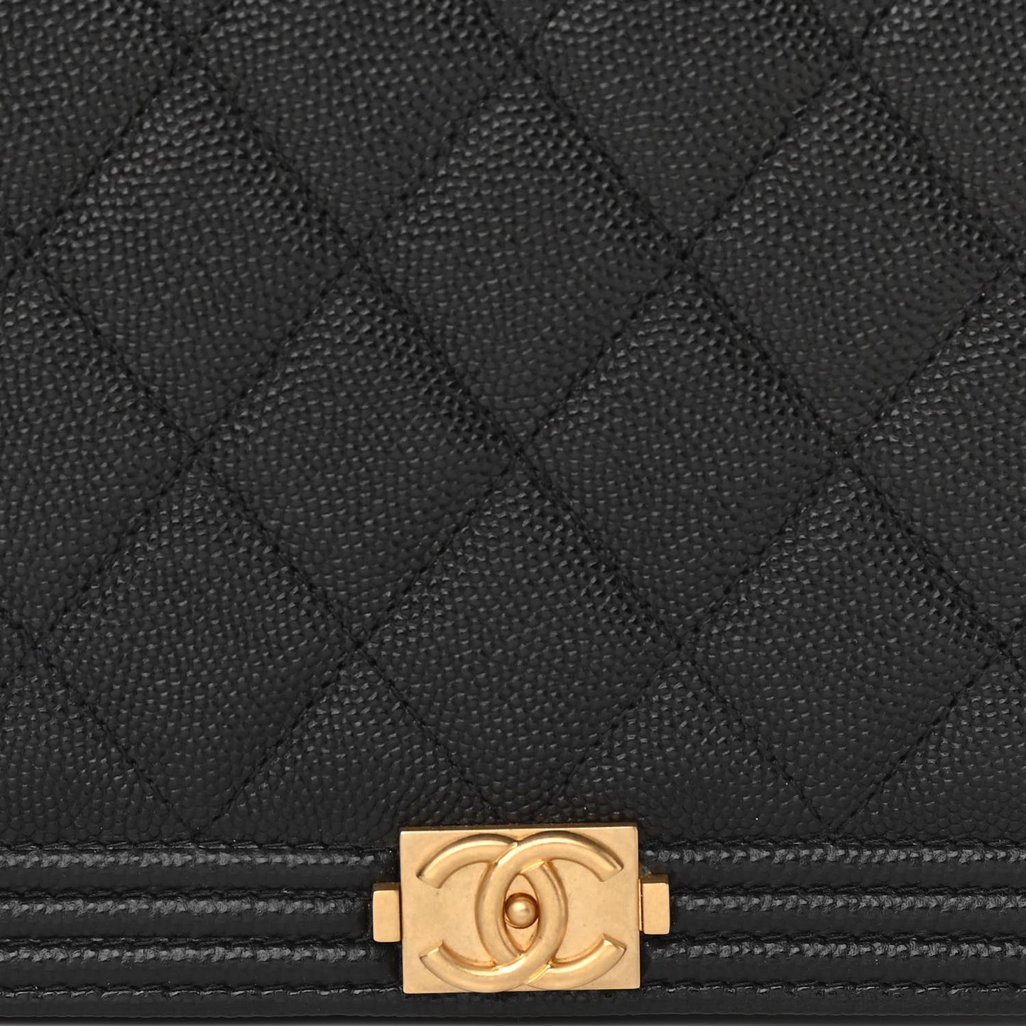 Caviar Quilted Boy Wallet On Chain WOC Black