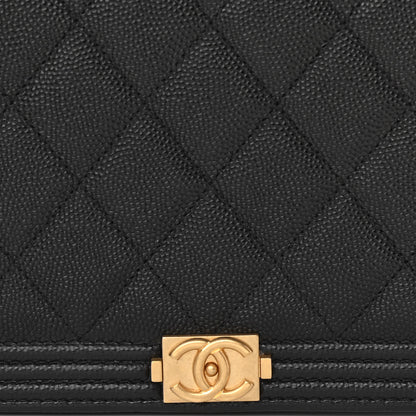 Chanel Caviar Quilted Boy Wallet On Chain WOC Black 9 of 15