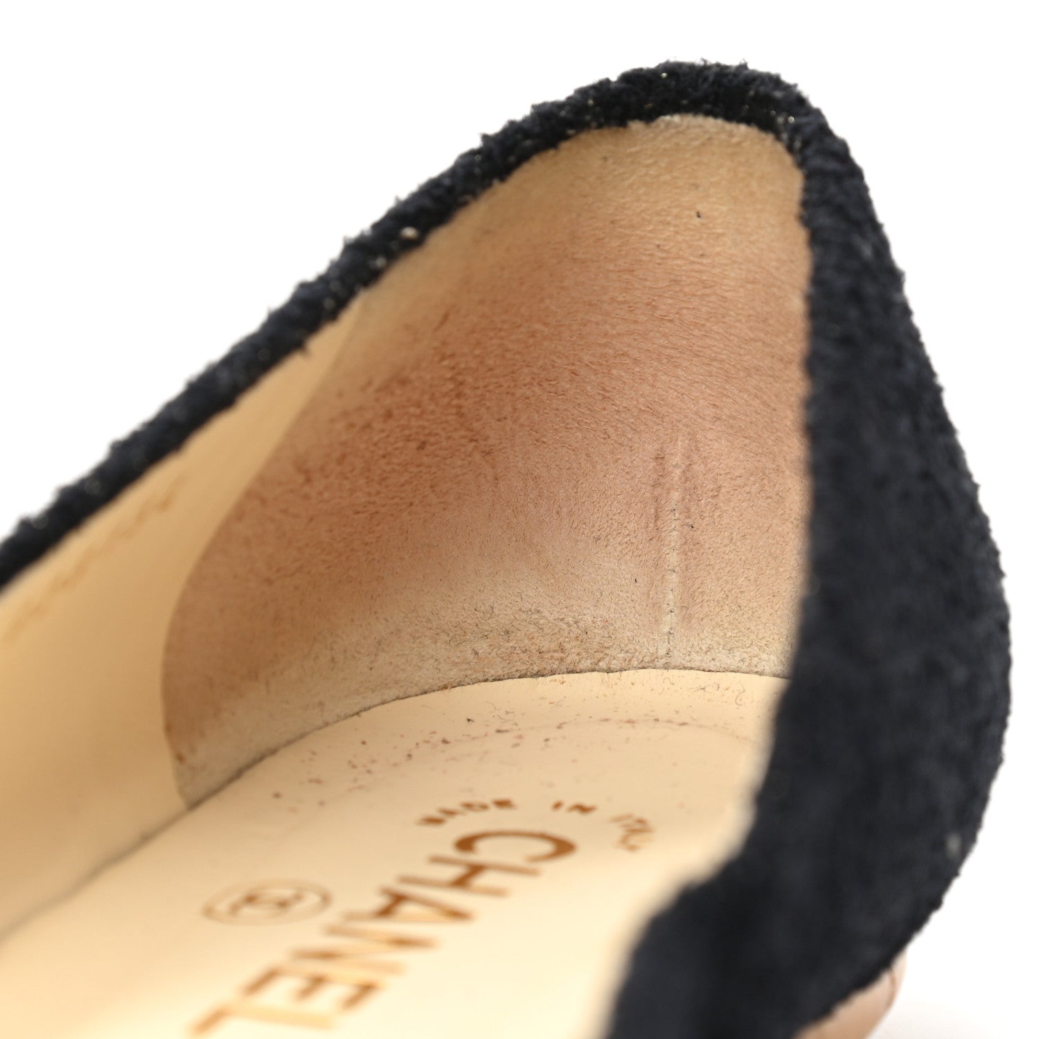 Chanel Tweed Crystal CC Ballerina Flats 39.5 Black 9 of 9