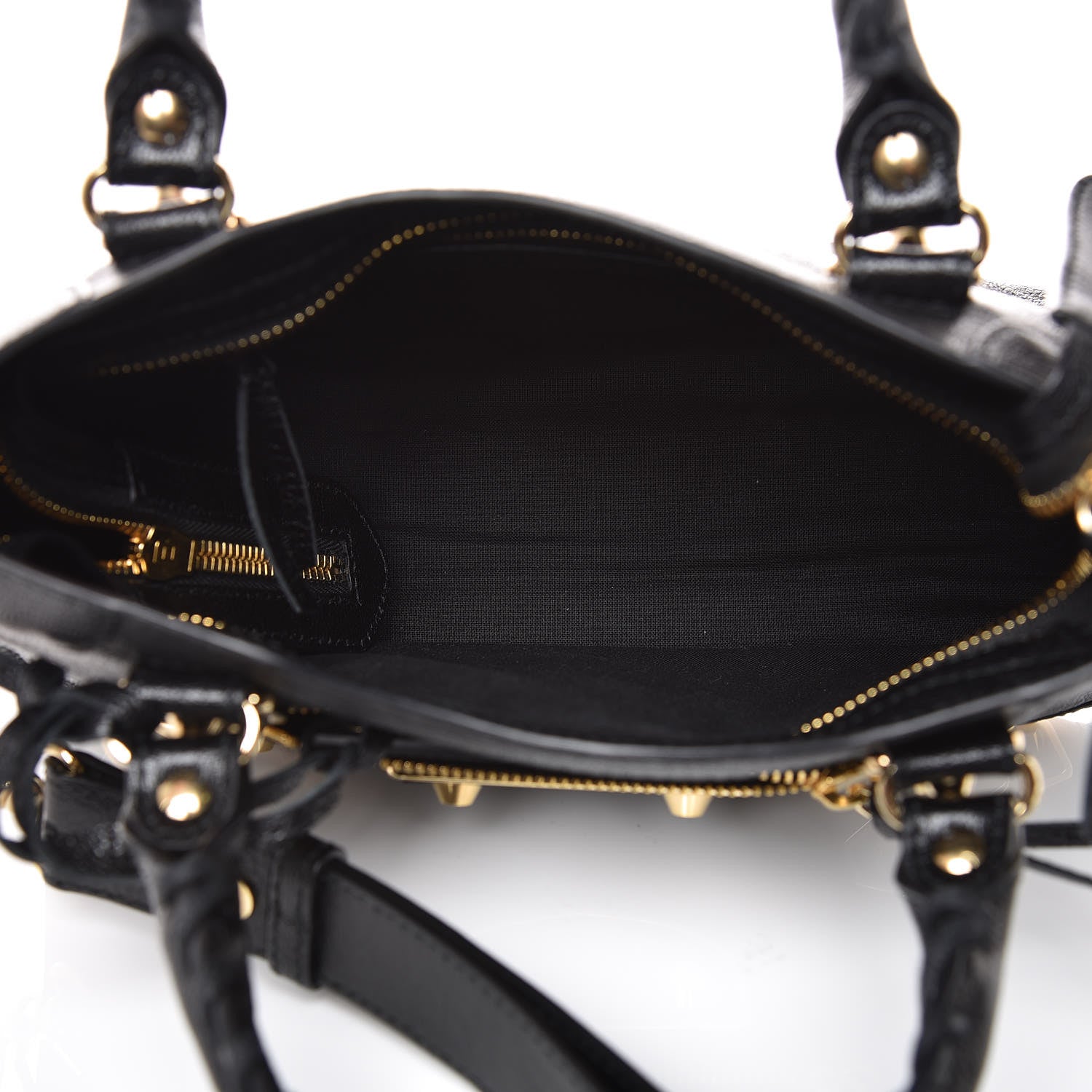 Balenciaga Chevre Gold Metallic Edge Hardware Mini City Black 5 of 7
