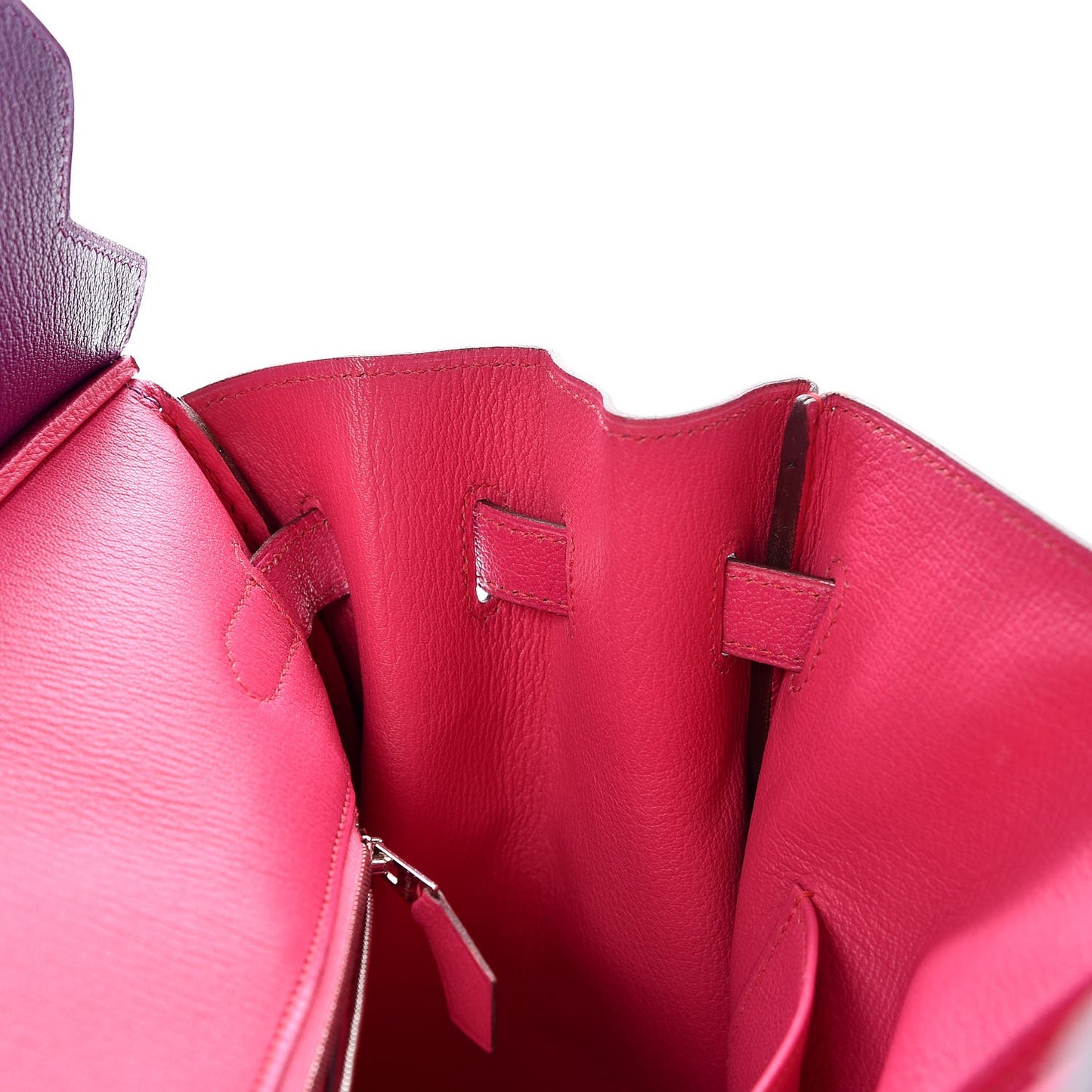 Chevre Mangalore Bi-Color Horseshoe Birkin 35 Ultraviolet Rose Tyrien