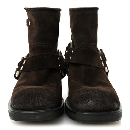 Miu Miu Suede Harness Engineer Boots 38.5 Brown 2 of 10