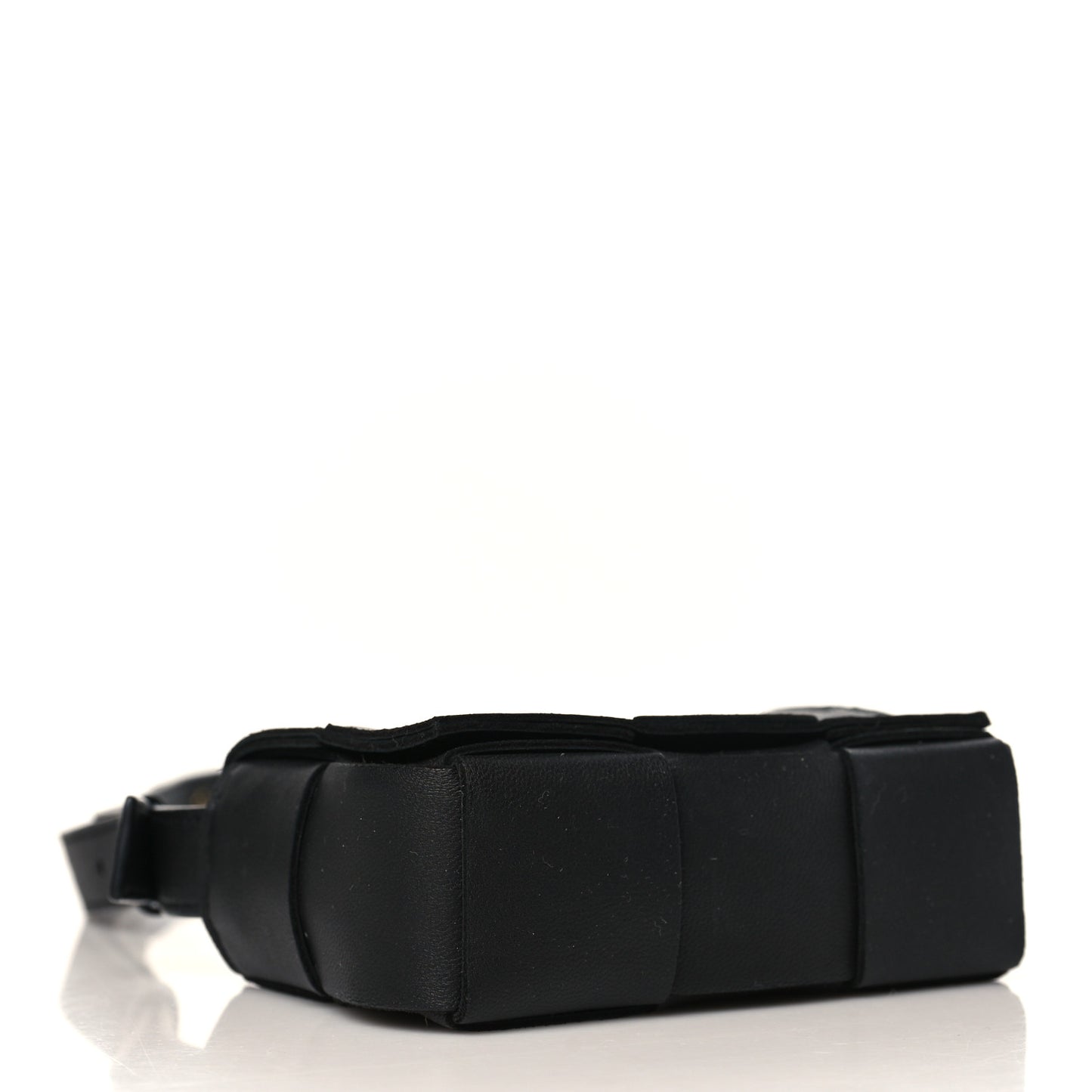 Lambskin Maxi Intrecciato Extra Mini Cassette Crossbody Bag Black