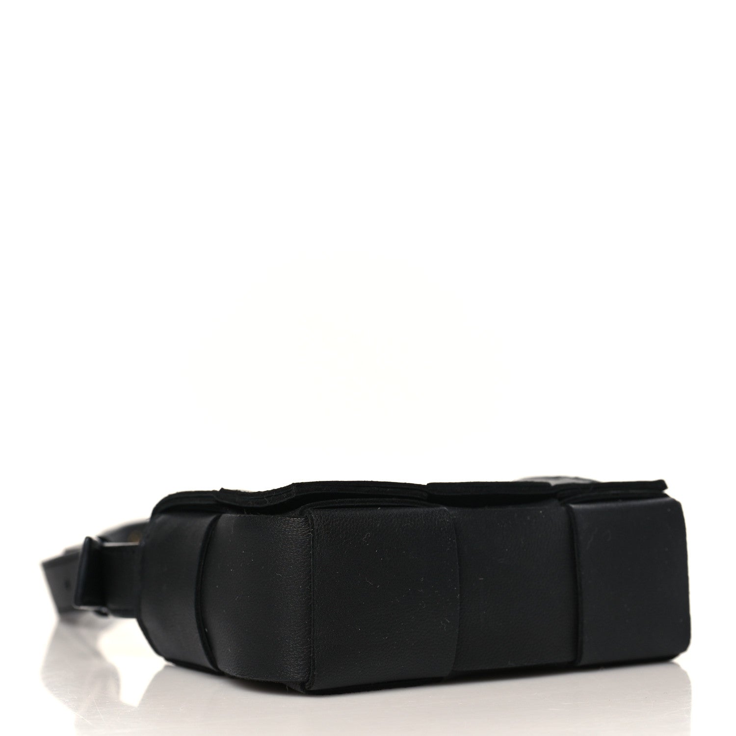 Bottega Veneta Lambskin Maxi Intrecciato Extra Mini Cassette Crossbody Bag Black 4 of 8