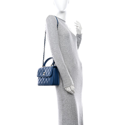 Chanel Lambskin Quilted Small Trendy CC Flap Dual Handle Bag Blue 2 of 12
