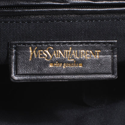 Saint Laurent Crocodile Embossed Nubuck Besace Shoulder Bag Purple 6 of 7
