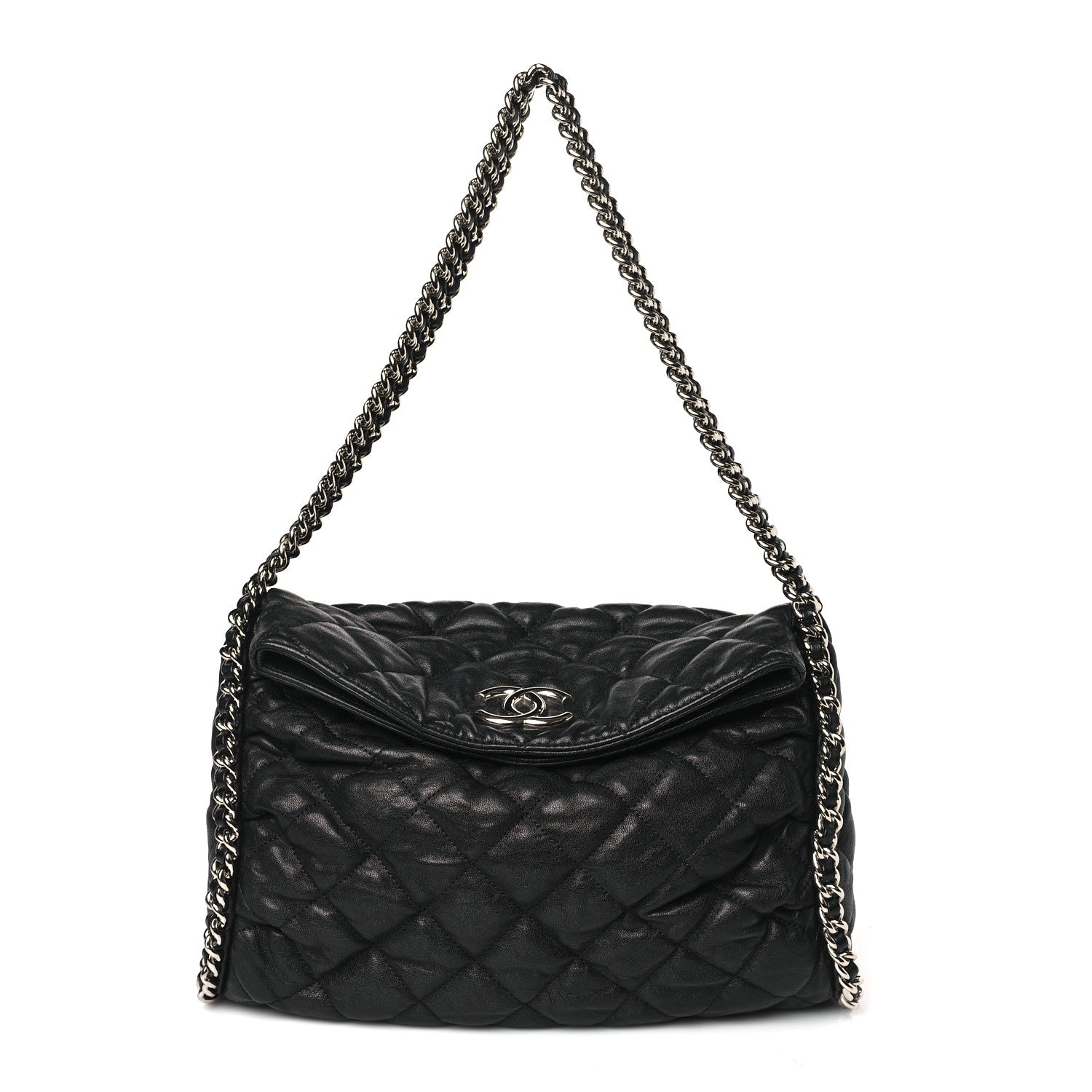Chanel Washed Lambskin Chain Around Hobo Black 1 of 10