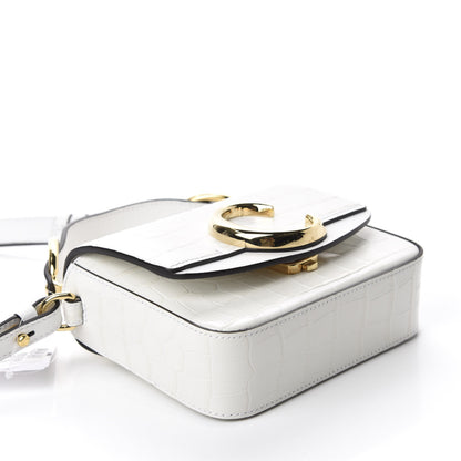 Chloe Calfskin Crocodile Embossed Mini C Double Carry Brilliant White 4 of 9
