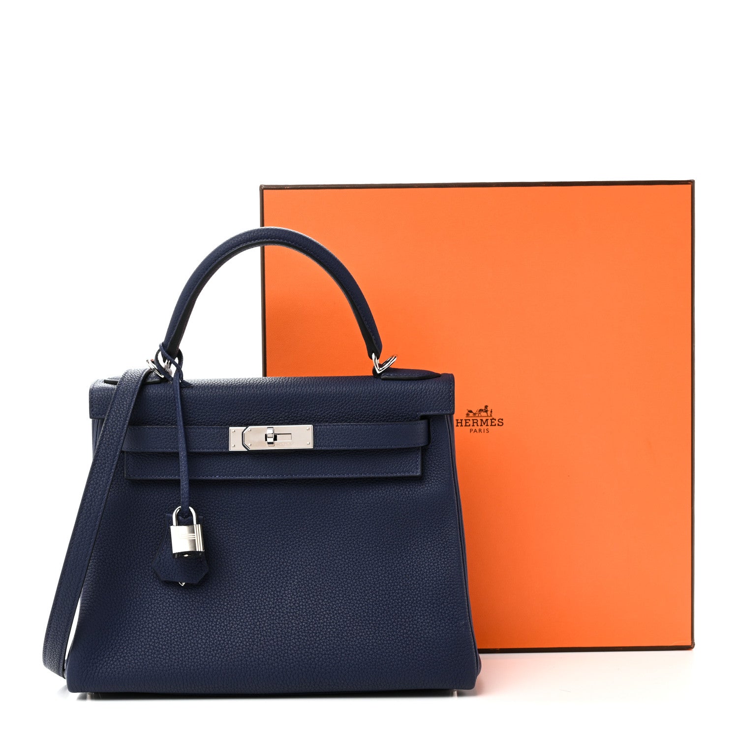 Hermes Togo Kelly Retourne 28 Bleu Saphir 11 of 11