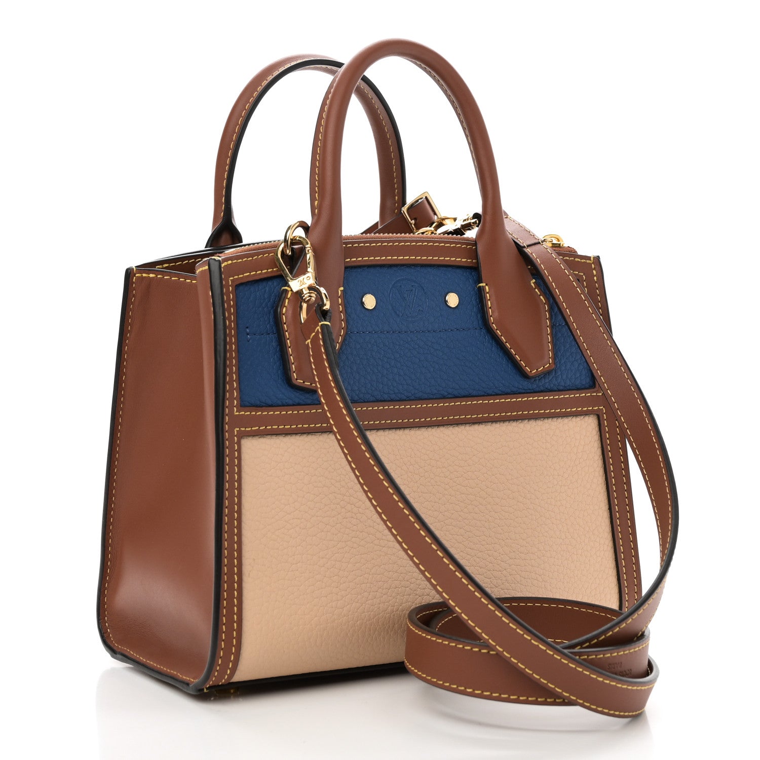 Louis Vuitton Taurillon City Steamer Mini Blue Beige 3 of 9