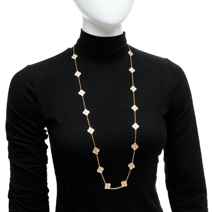 Van Cleef & Arpels 18K Rose Gold 20 Motifs Vintage Alhambra Necklace 2 of 6