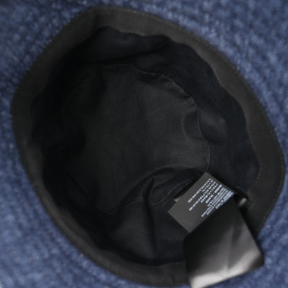 Prada Denim Metal Triangle Logo Bucket Hat M Navy 6 of 7