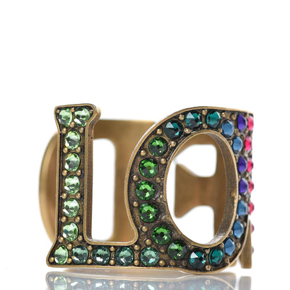 Gucci Metal Crystal Loved Cuff Bracelet 16 Aged Gold 3 of 6