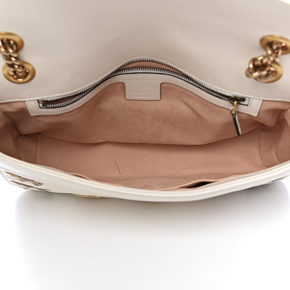Gucci Calfskin Matelasse Animal Studs Medium GG Marmont Shoulder Bag Mystic White 5 of 14