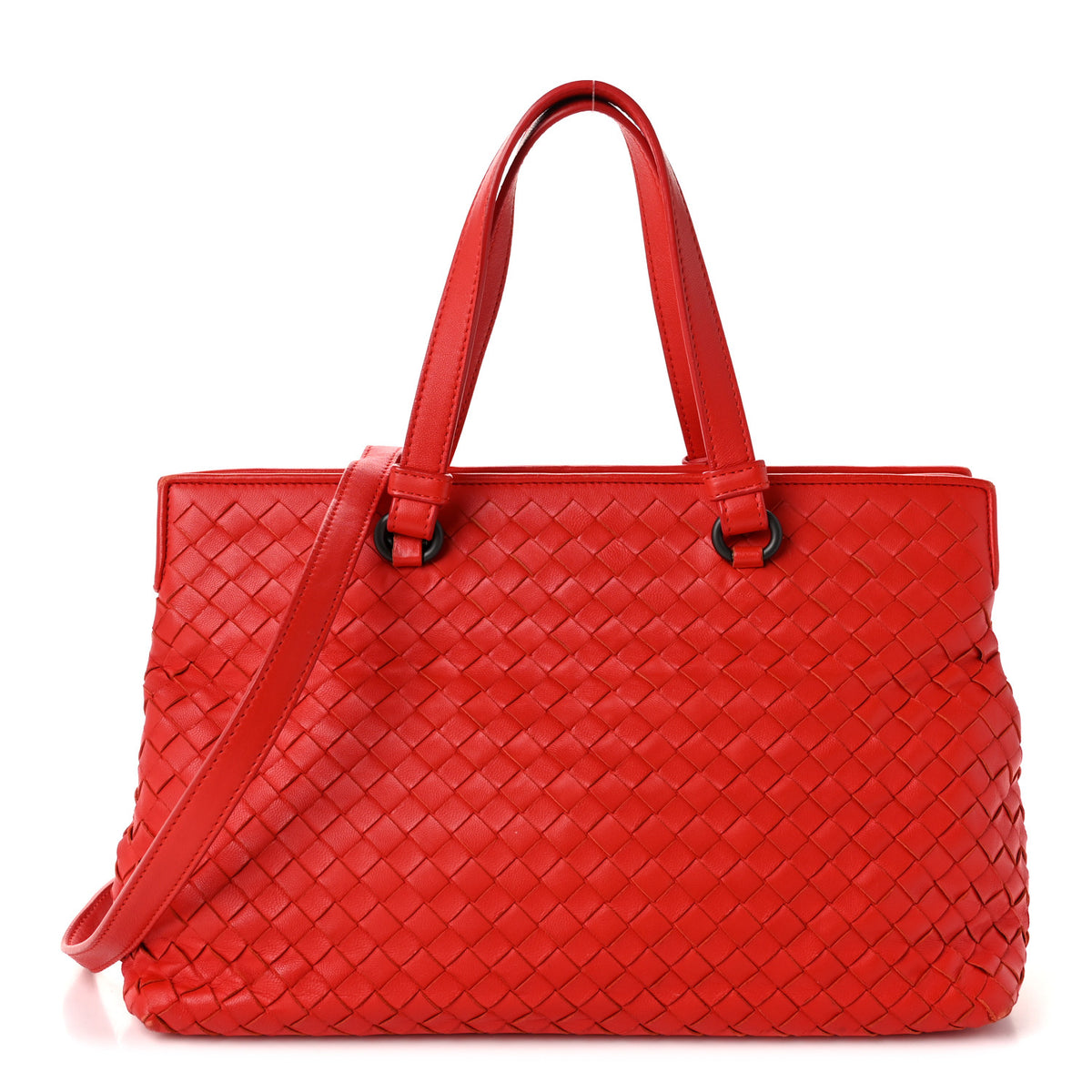 Bottega Veneta Nappa Intrecciato Satchel Red 1 of 11