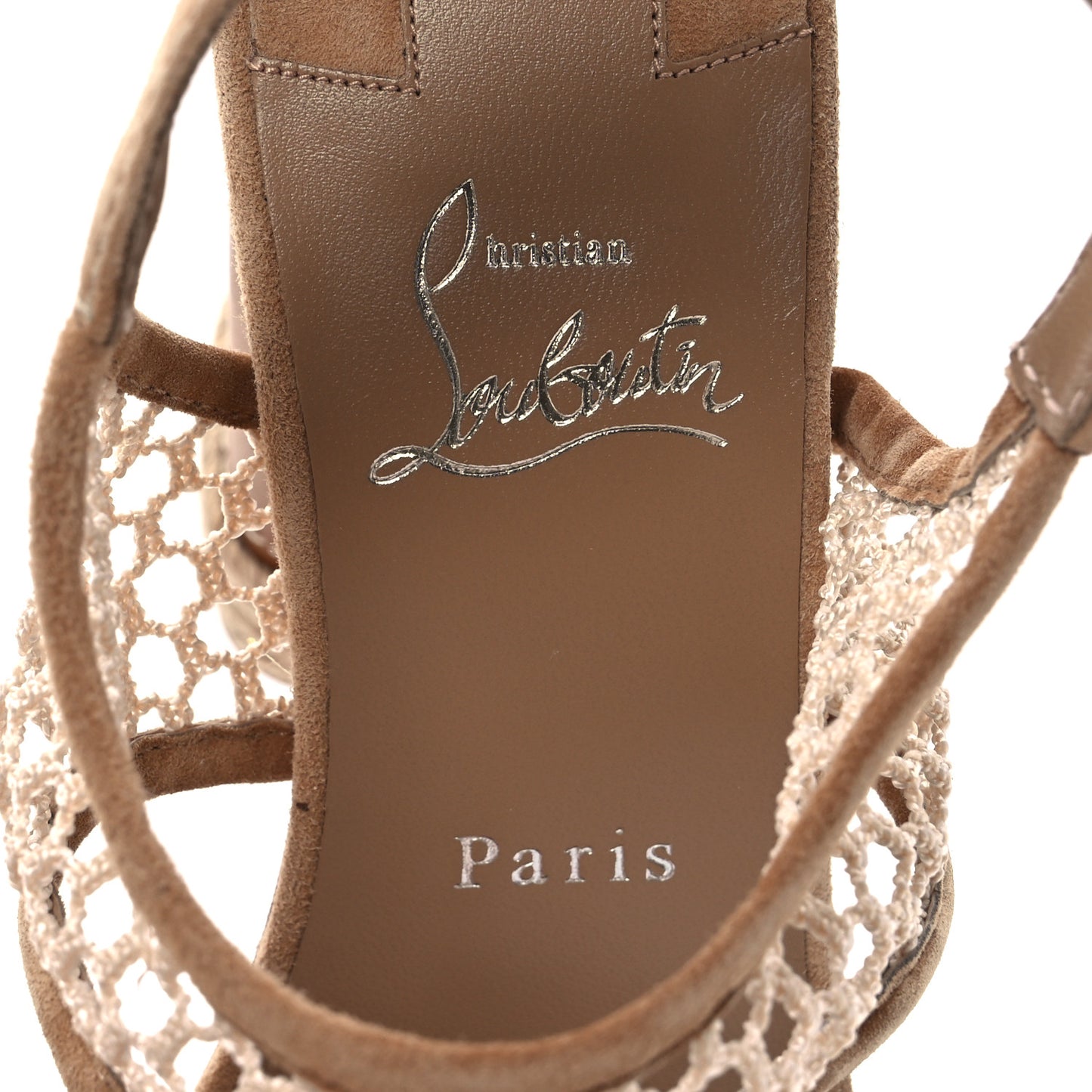Waxed Calfskin Mesh Almeja 130 Espadrilles Pumps 40 Lionne Terra