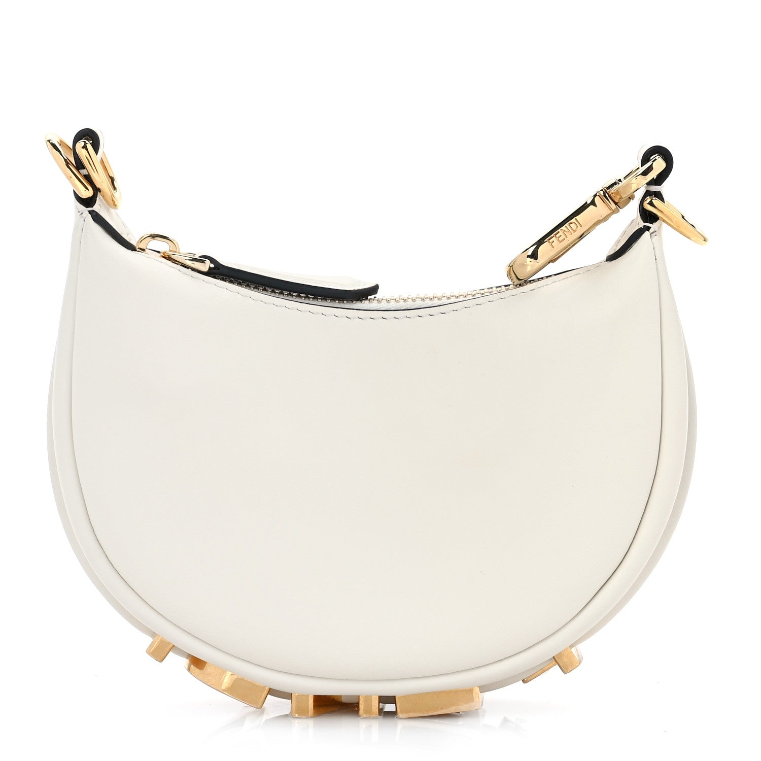 Fendi Vitello Grace Matte Nano Fendigraphy Hobo Charm White Ice 2 of 6