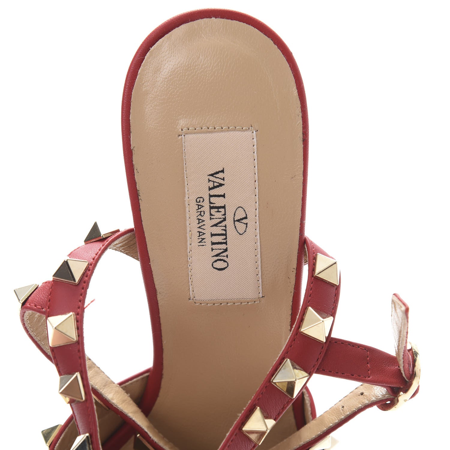 Valentino Garavani Calf Hair Leopard Print Rockstud Ankle Strap 65mm Pumps 36 Rosso Valentino 6 of 9
