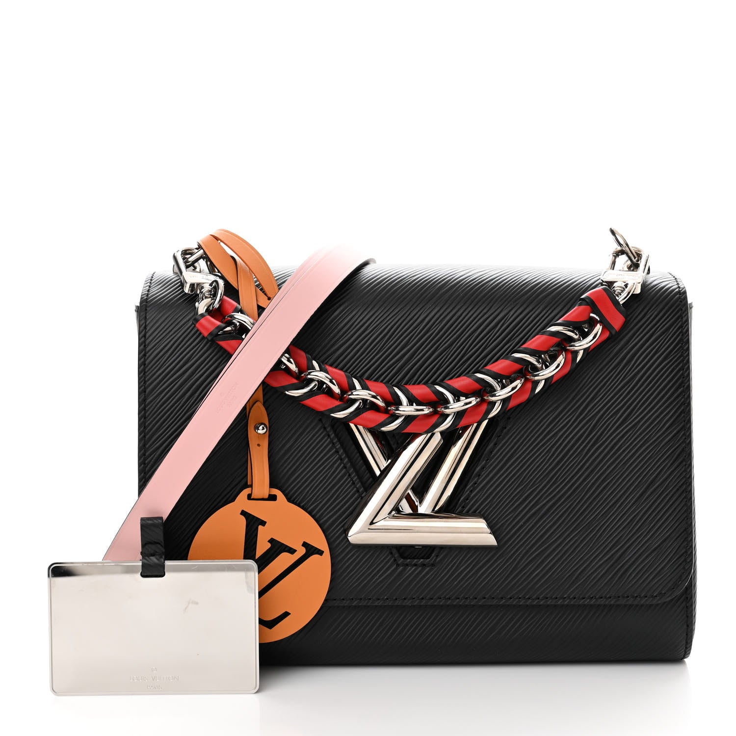 Louis Vuitton Epi Twist Braided Strap Shoulder Bag MM Black 3 of 12