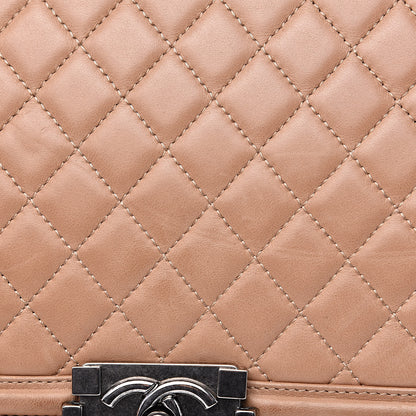 Chanel Lambskin Quilted Large Boy Flap Dark Beige 15 of 22