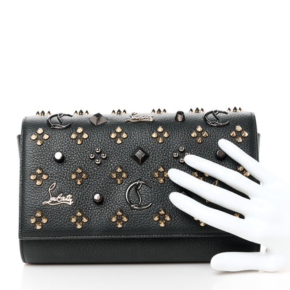 Christian Louboutin Calfskin Spikes Loubinthesky Paloma Wallet On Chain Black 2 of 12