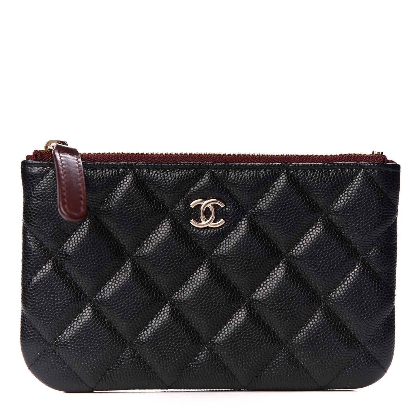 Caviar Quilted Small Cosmetic Case Black
