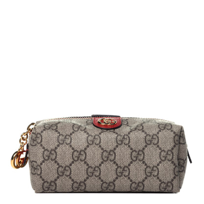 Gucci Soft GG Supreme Monogram Calfskin Small Ophidia Cosmetic Case Beige Ebony Hibiscus Red 1 of 11