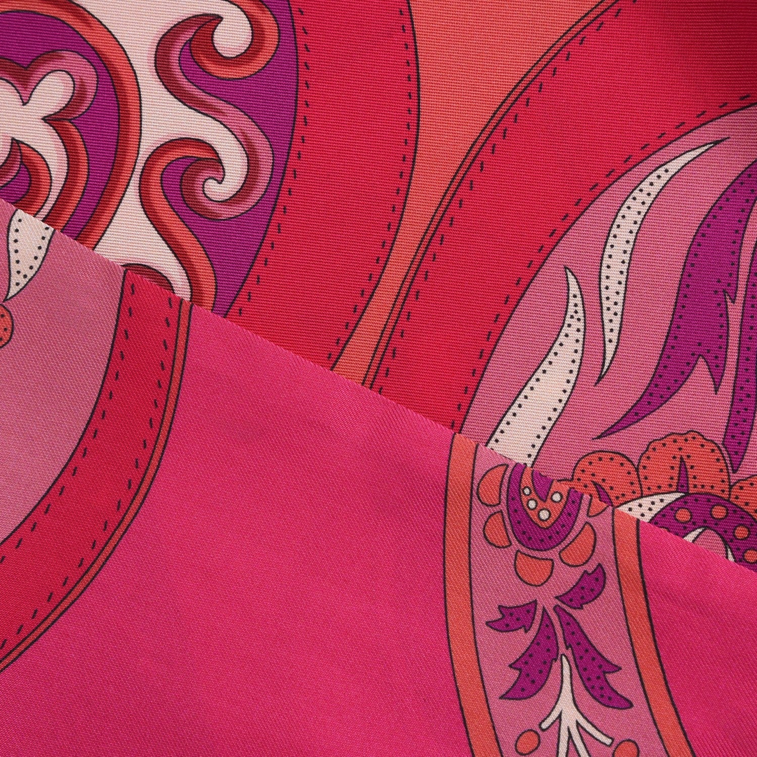 Hermes Silk Festival des Amazones Maxi Twilly Fuchsia Rose Indien Corail 5 of 9